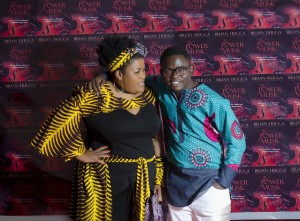 Brian Trigga freezing a moment with the C.E.O of Afrizo Band, Hellen Mtawali at the red carpet.